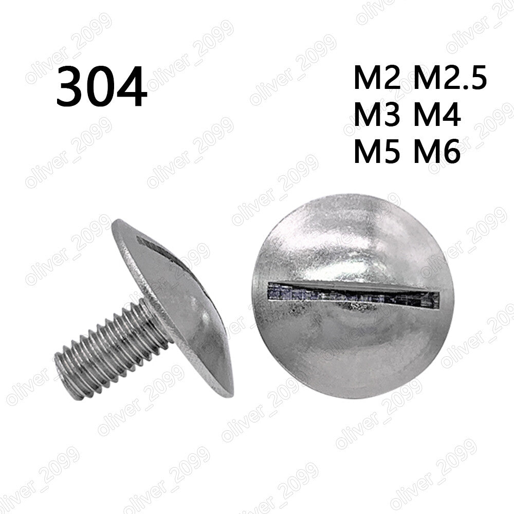 304 Stainless Steel Slotted Large Raised Cheese Head Screws M2 M2.5 M3 M4 M5 M6