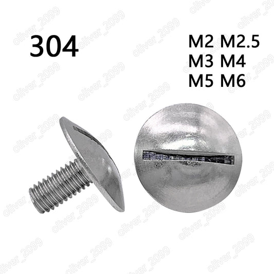 304 Stainless Steel Slotted Large Raised Cheese Head Screws M2 M2.5 M3 M4 M5 M6