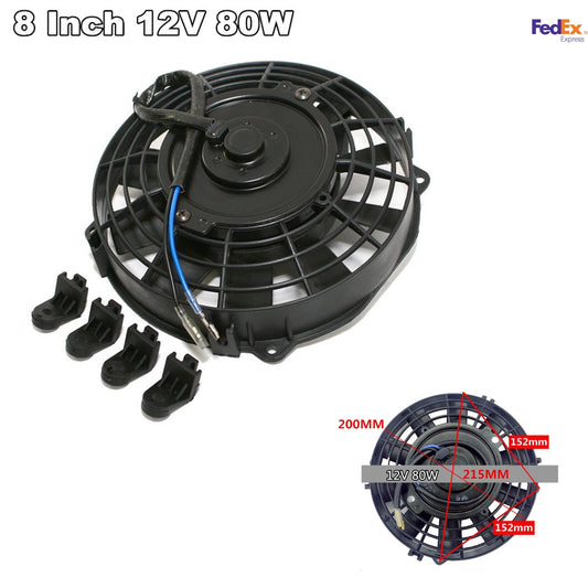 ya 12 5.22.2 8 80W Motorcycle ATV Electric Cooling Fan Water Oil Cooler Radiator Universal