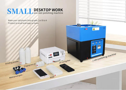 ya 26 Cell Phone ont Back S n Glass Scratch Removal Single Slot Polishing Machine
