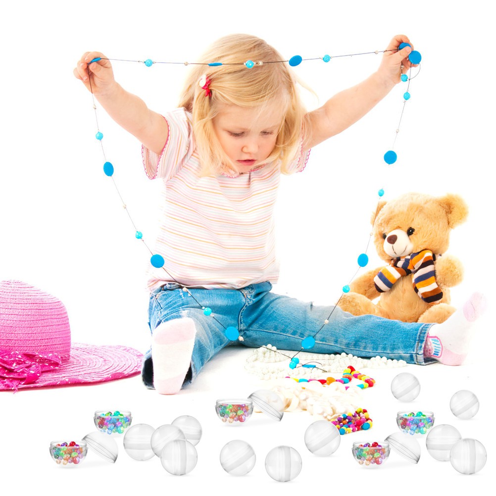 ya 25 100 Pcs Transparent Fillable Sphere Clear Plastic Ball Craft Balls for Crafts
