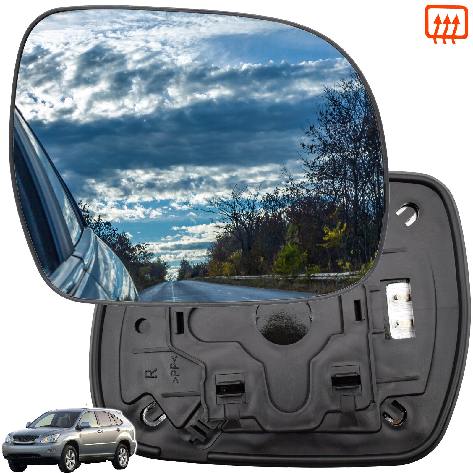 ya 3 6.25.2 for Lexus RX300 RX330 RX350 RX400H 2003-2008 Right Side Wing Mirror Glass Heated