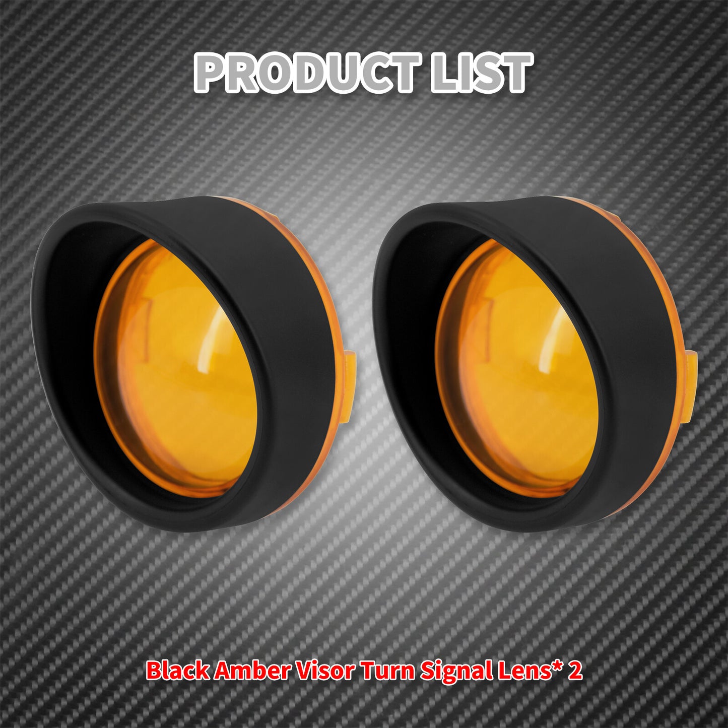 ya 5 8.7 Visor Ring Turn Signal Amber Lens Cover Fit for Harley Dyna Softail Sportster XL