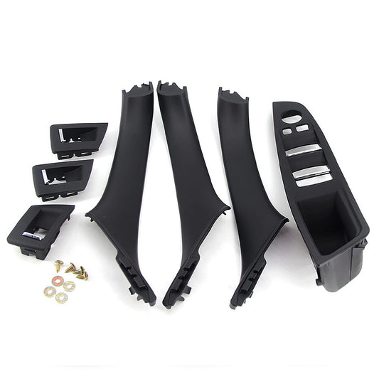 ya 5 8.7 Interior door panel handle pull edge cover suitable for 10-16 for BMW 5 Series F10 F11 EOA Black 