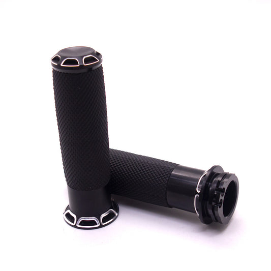 ya 6 6.13.2 1 25mm Black CNC Edge Cut HandleBar Hand Grips for Harley Sportster XL883 1200