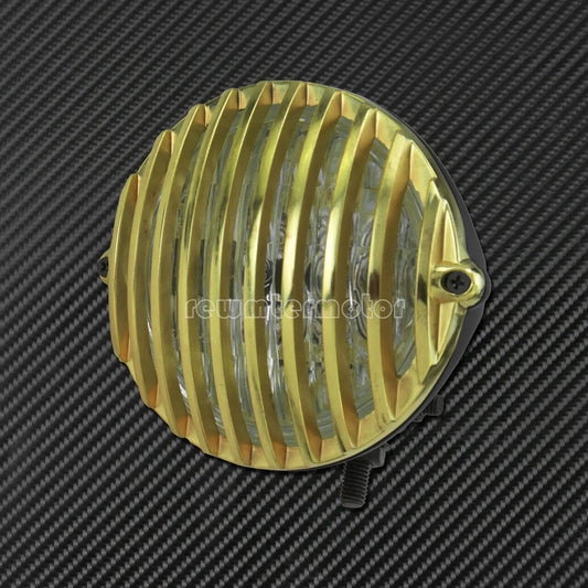 ya 4 6.22 Front Motorcycle Headlight Gold Grill Cover Fit for Harley Cafe Racer Chopper