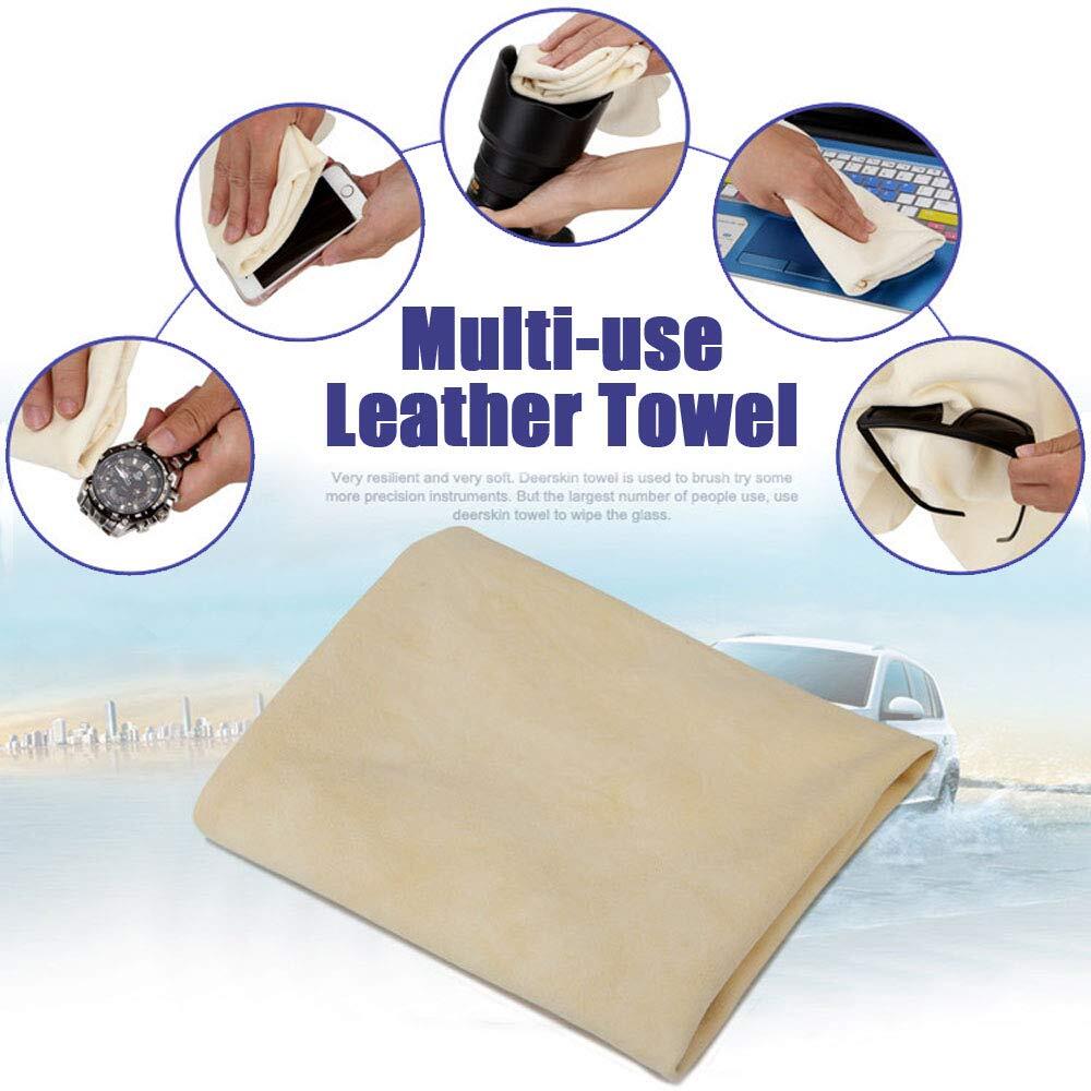 ya 5 8.7 Natural Chamois Leather Car Clean Washing Cloth Absorbent Drying Towel Universal