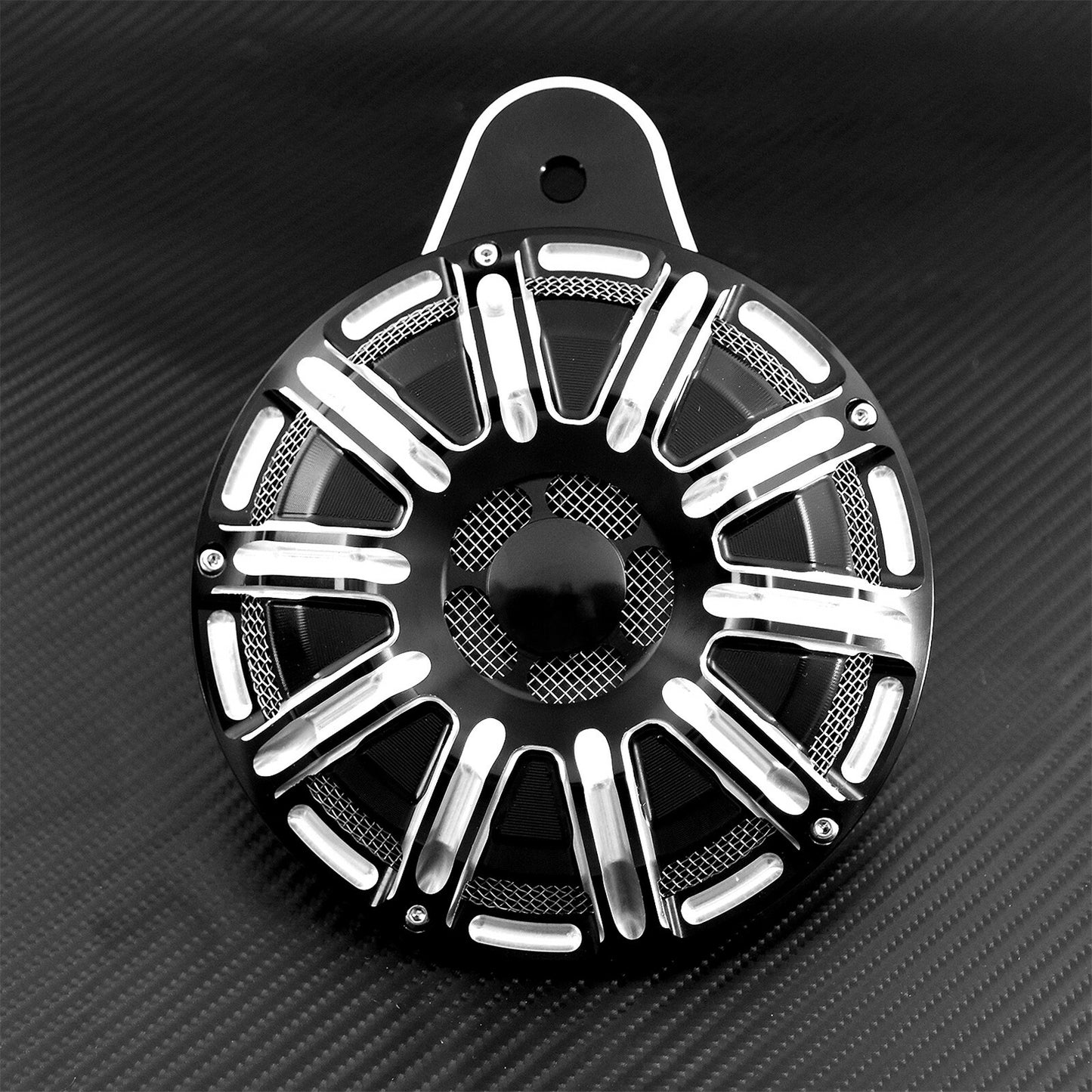 ya 5 8.7 Motorcycle 110dB CNC Horn Speaker Cover Black Fit for Harley Big Twin 1991-up
