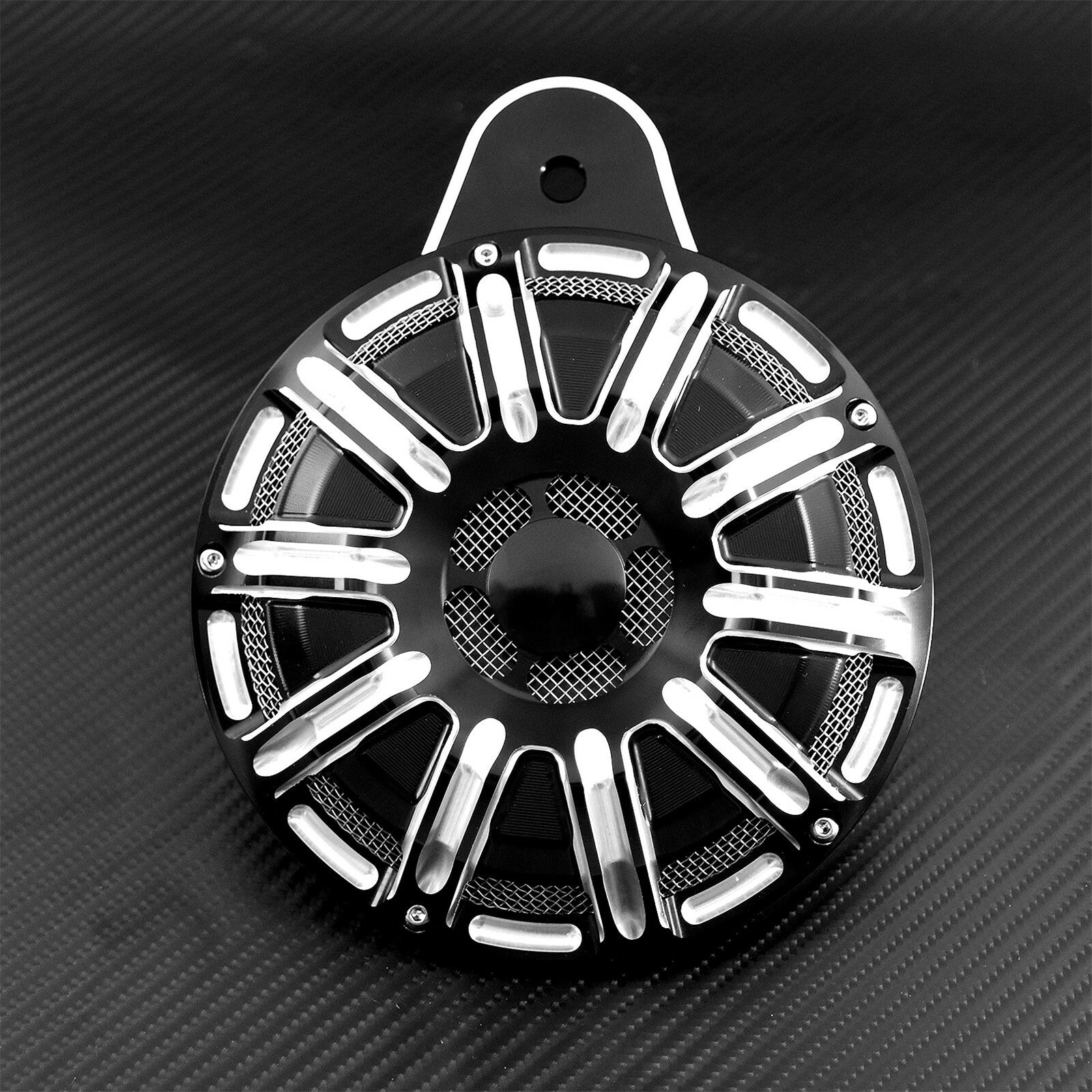 ya 5 8.7 Motorcycle 110dB CNC Horn Speaker Cover Black Fit for Harley Big Twin 1991-up