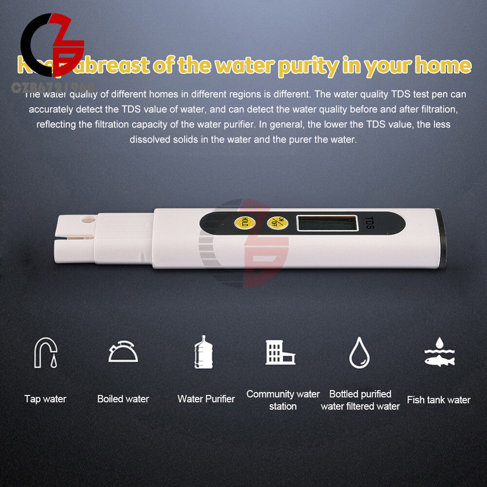 ya 26 Digital Water Quality Test Pen EC TDS Tester PH Meter Water Hardness Purity Test