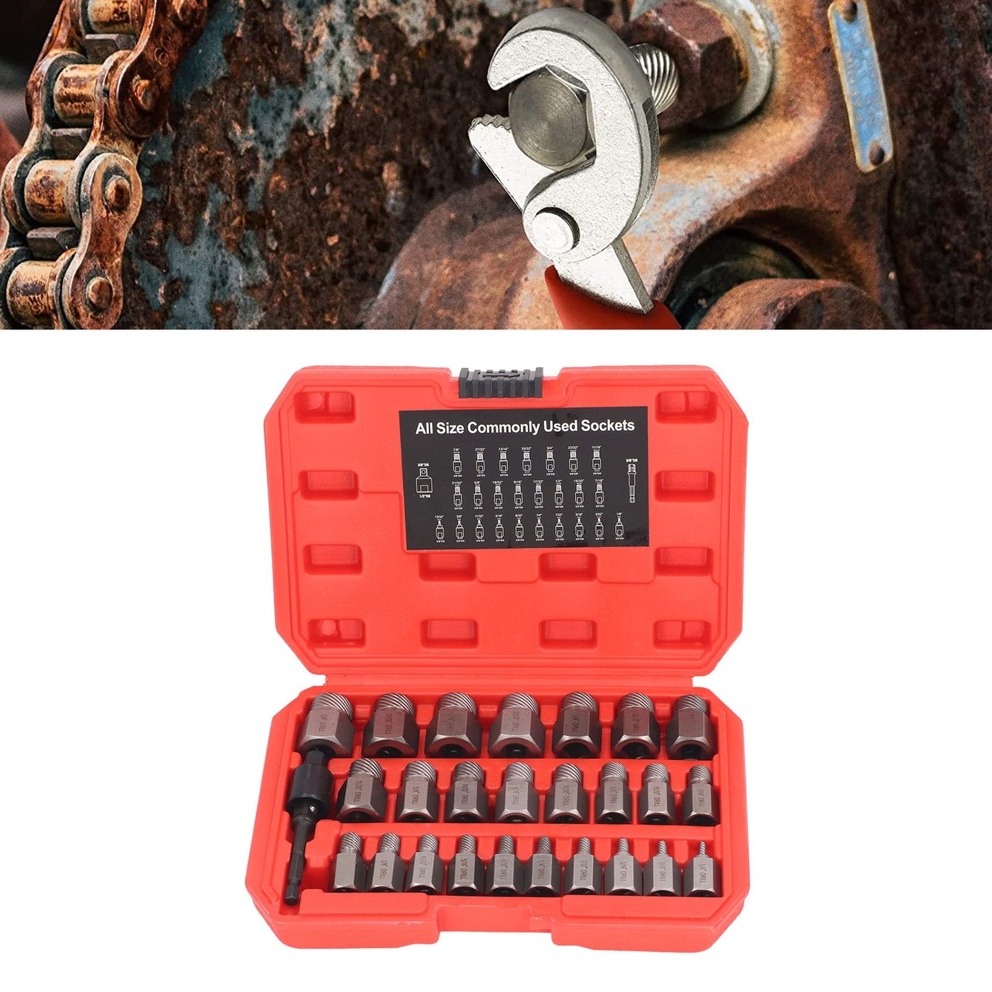 ya 25 27Pcs Screw Extractor Hex Broken Screw Remover Tool Set Kit For Repair
