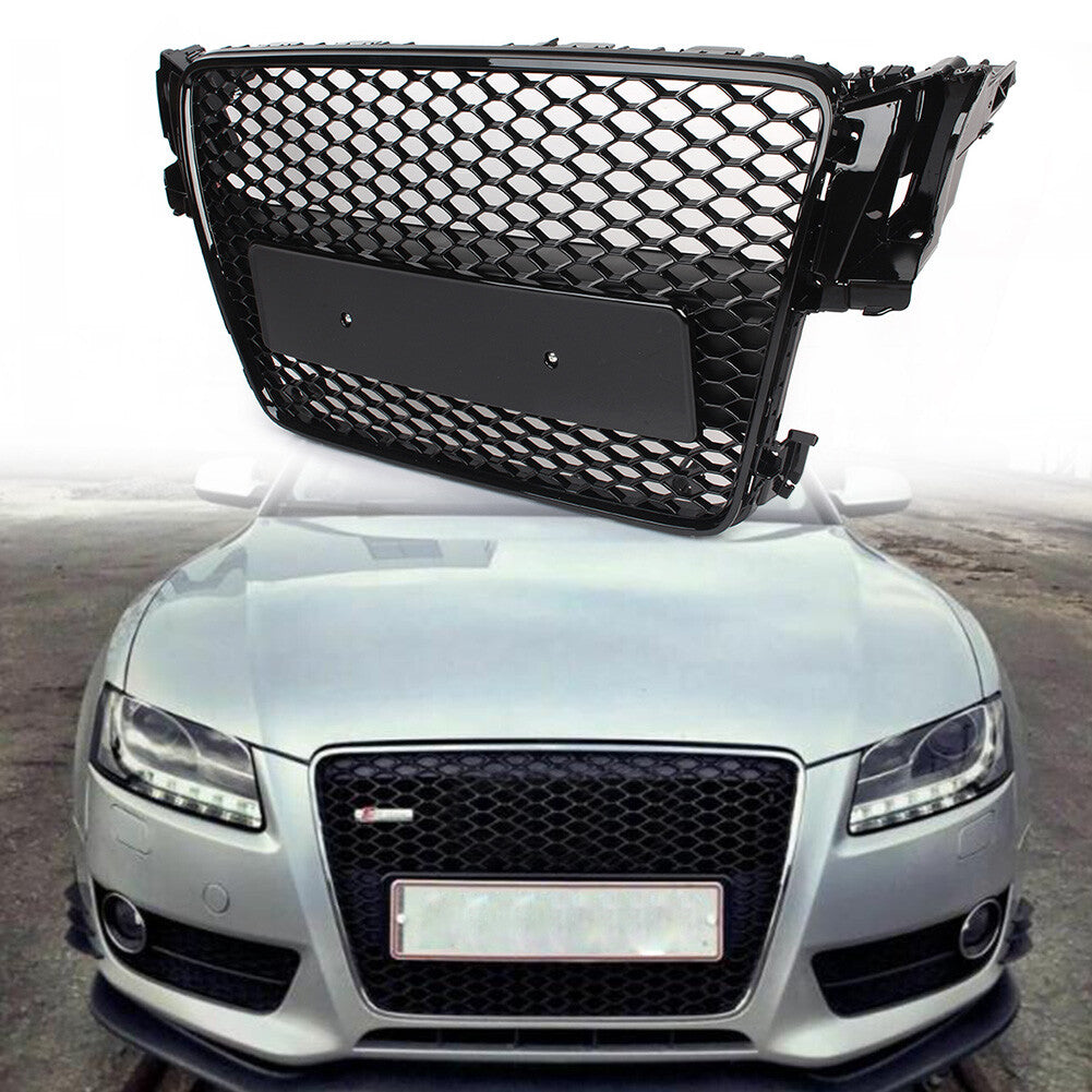 ya 3 6.23 HONEYCOMB SPORT MESH RS5 STYLE HEX GRILLE BLACK GRILL FOR 08-12 for AUDI for A5 /S5 B8 8T