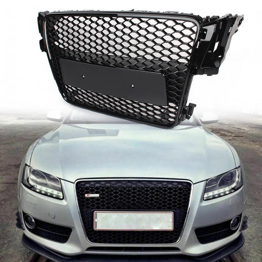 ya 3 6.23 HONEYCOMB SPORT MESH RS5 STYLE HEX GRILLE BLACK GRILL FOR 08-12 for AUDI for A5 /S5 B8 8T
