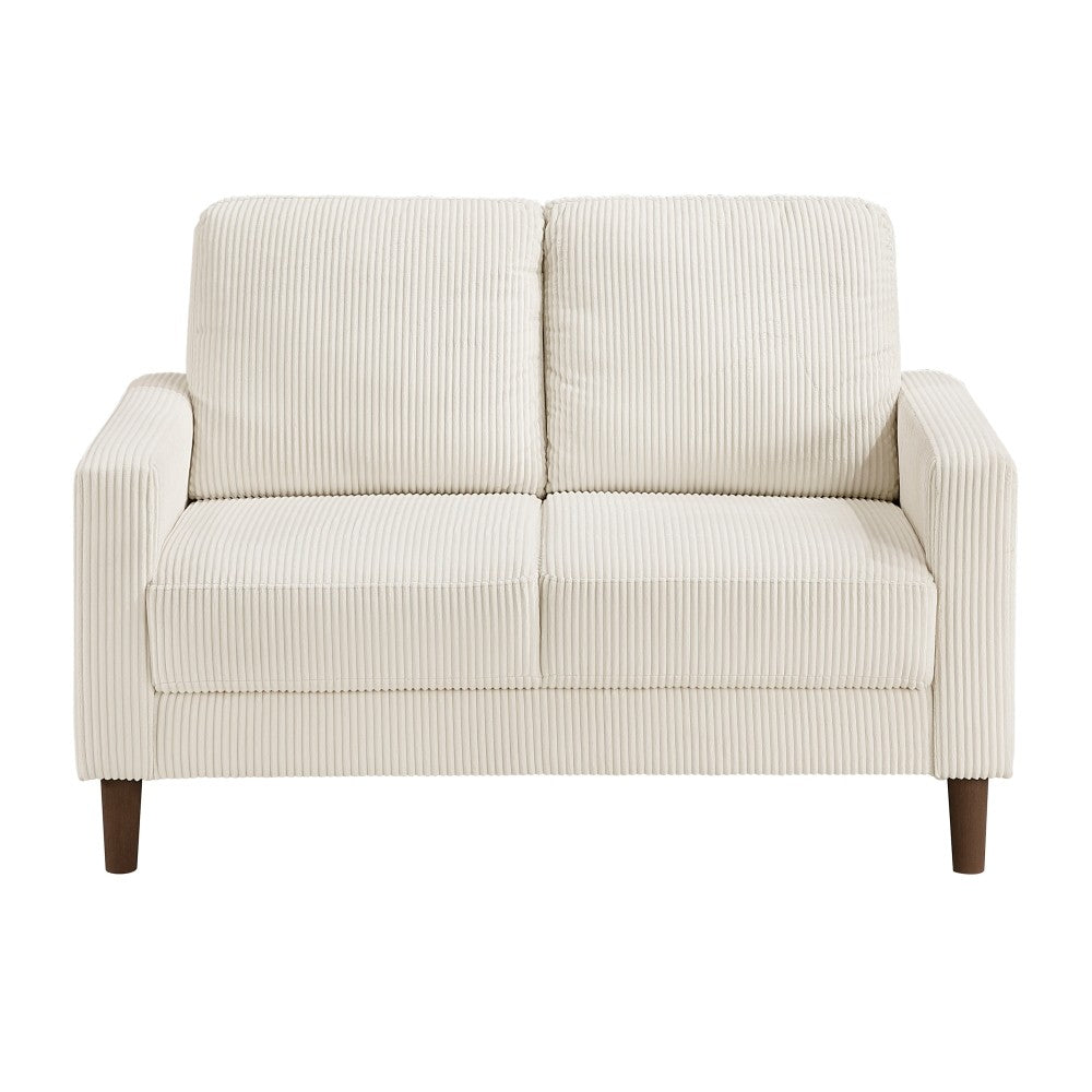ya 28 1pc Solid Wood Modern Contemporary Loveseat - Beige Corduroy Upholstered,Beige