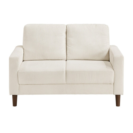 ya 28 1pc Solid Wood Modern Contemporary Loveseat - Beige Corduroy Upholstered,Beige