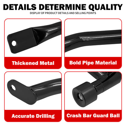 ya 5 8.7 Saddlebag Guard Crash Bars w/ Black Guard Ball for Harley Road Electra Glide 09+