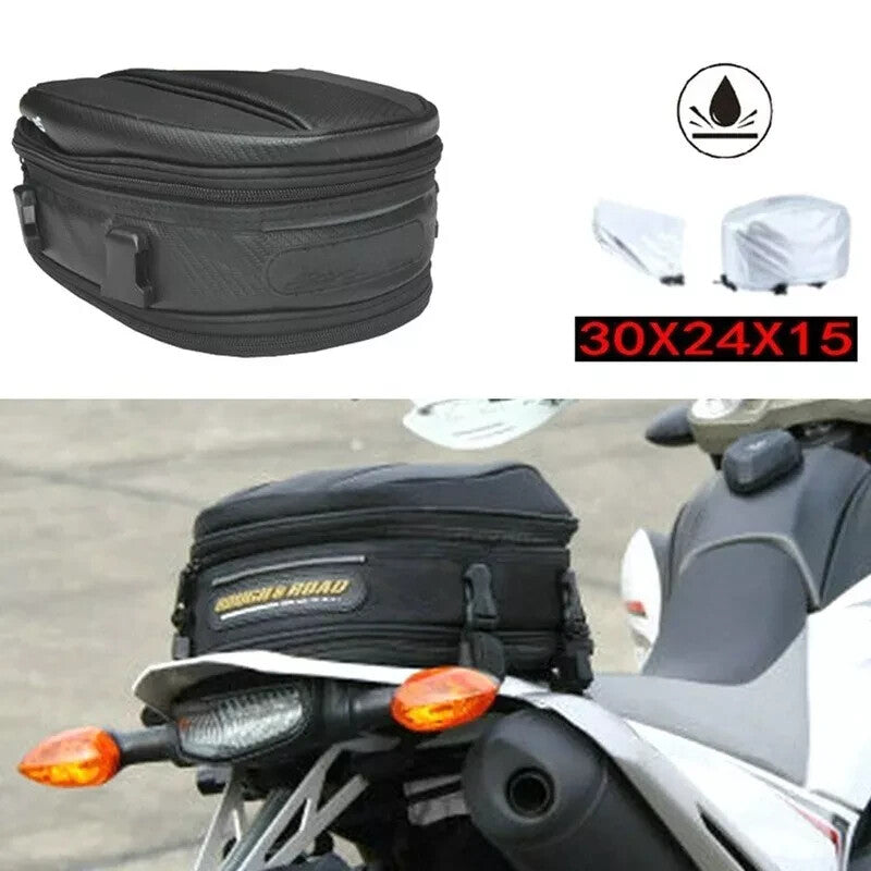 ya 12 5.21 Motorcycle Tail Bag Waterproof Bag Motorbike Saddle Bag Expandable Backpack