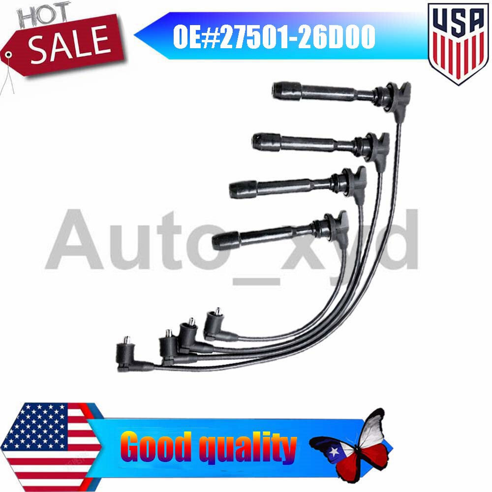 ya 6 6.13 4x Ignition Spark Plug Wire 27501-26D00 for Hyundai 95-05 96 97 98 ACCENT 01-06