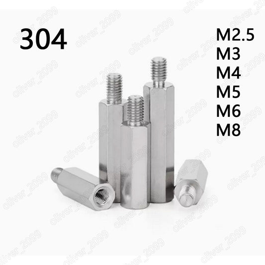 Male-Female 304 Stainless Steel Hex Column Standoff Support Spacer M2.5 M3 M4-M8