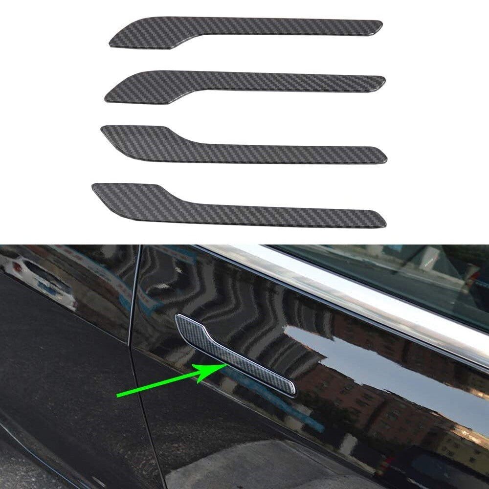 ya 1 7.8 for Tesla Model 3 Y Accessories Carbon Fiber Door Handle Cover Protector Sticker