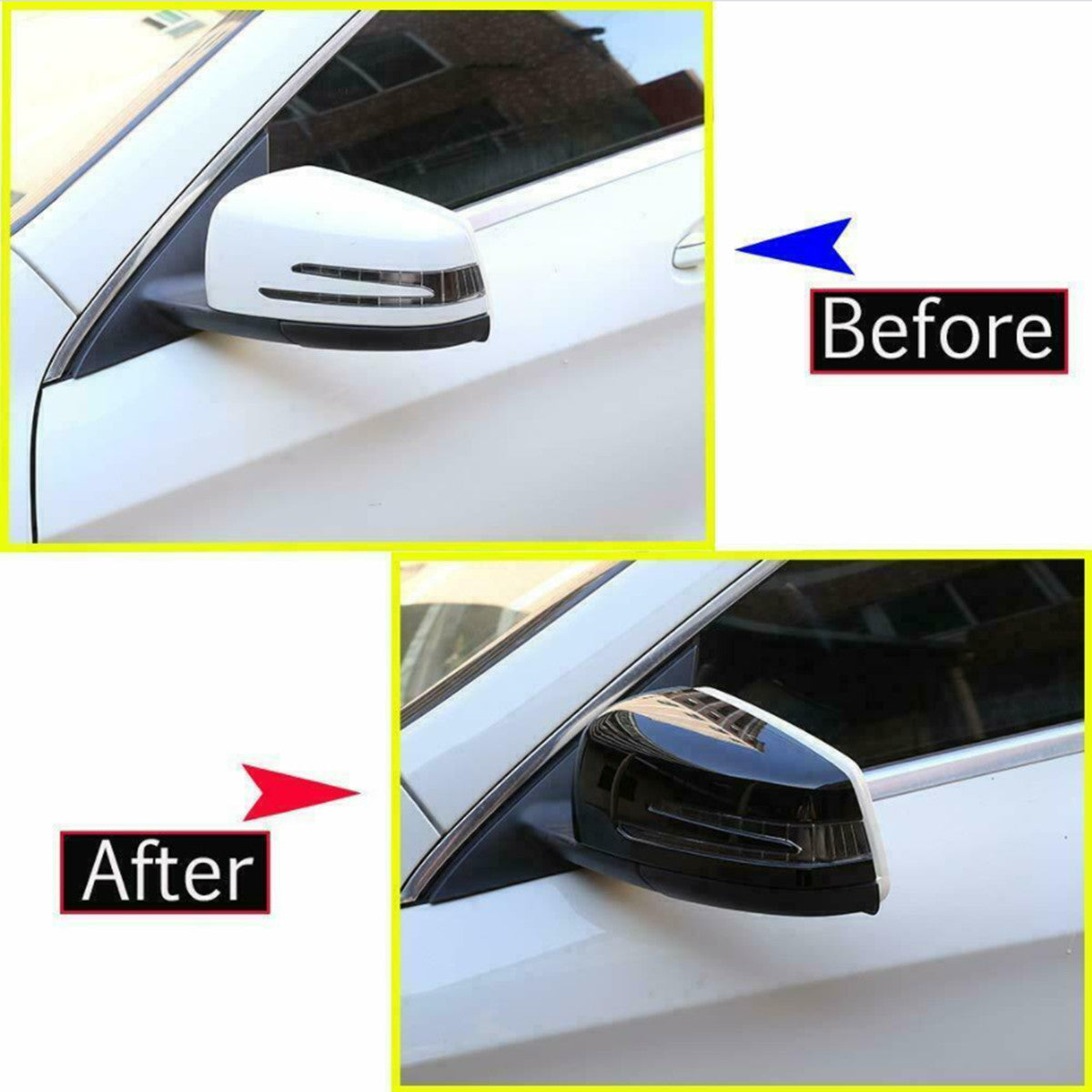 ya 7 6.10 Glossy black exterior for Mercedes-benz ABCES CLA GLA CLS GLK rearview mirror caps