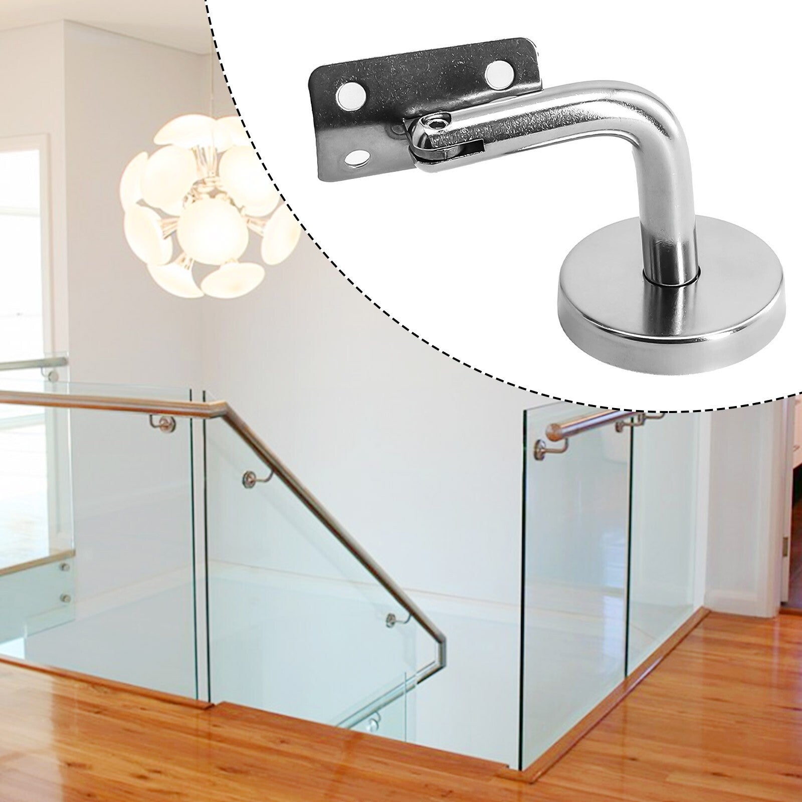 ya 26 1* Stainless Steel Handrail Bracket Glass Balustrade Stair Wall Glass Support
