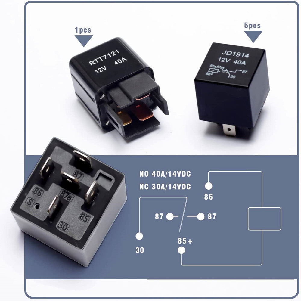 ya 5 8.7 6 Way 12V Car Truck Boat Fuse & Relay Box w/ Pre-Wires Universal JD1914 RTT7121