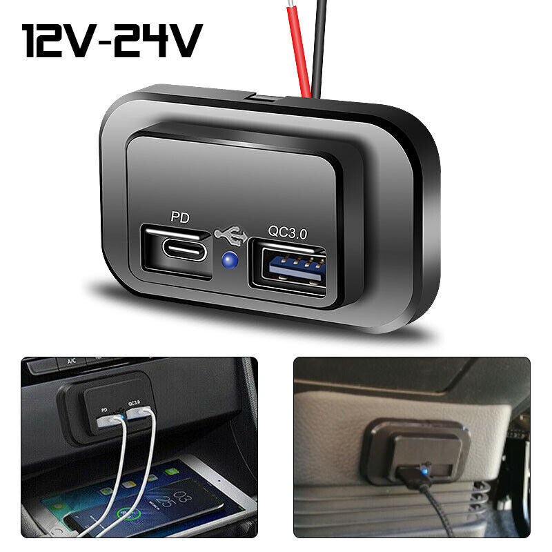 ya 5 8.7 Car Boat Truck Phone Fast for Charger Socket PD USB Type C 12V-24V Power Adapter