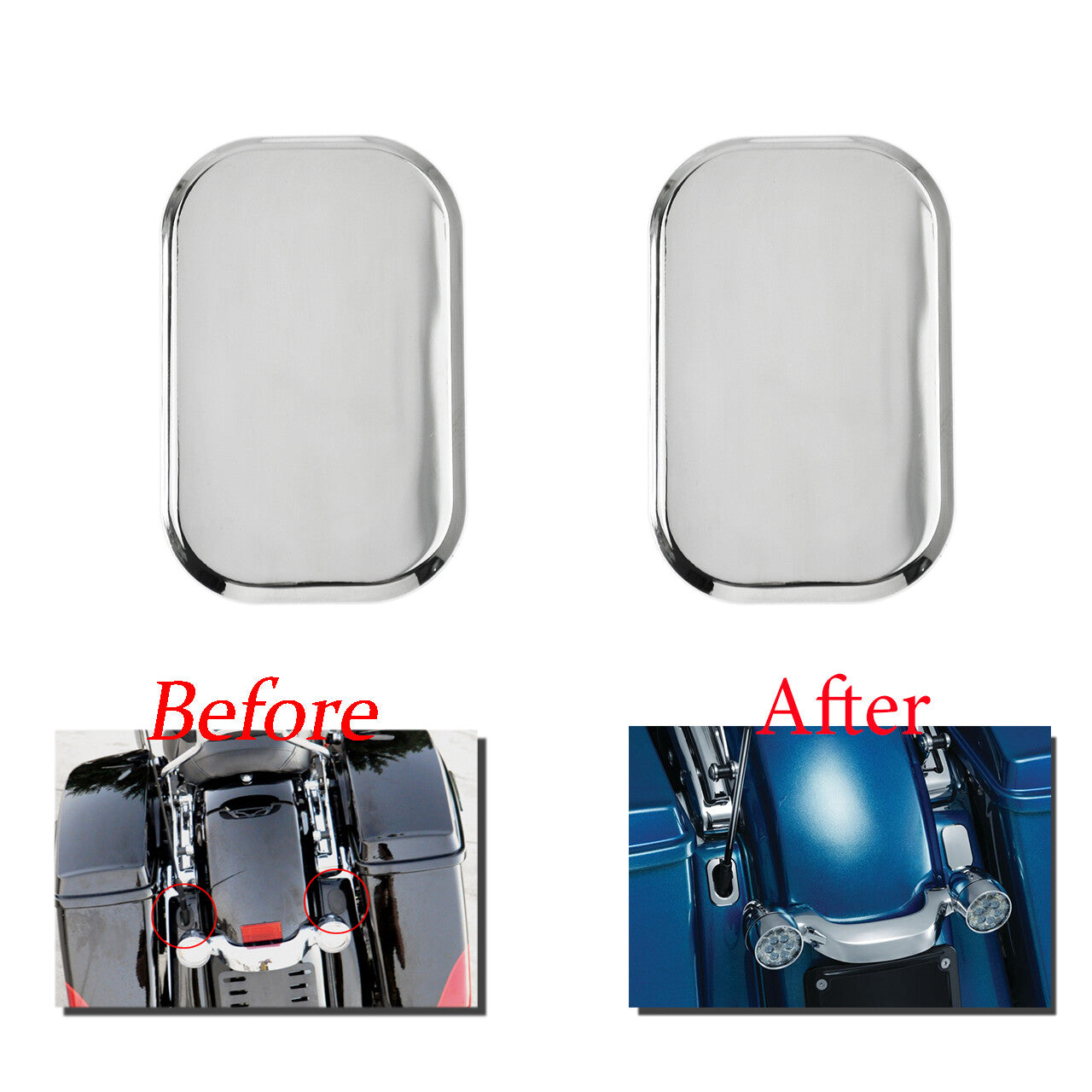 ya 5 8.7 2x Chrome Rear Antenna Hole Plug Filler Cover Fits for Harley Touring 2006-2023