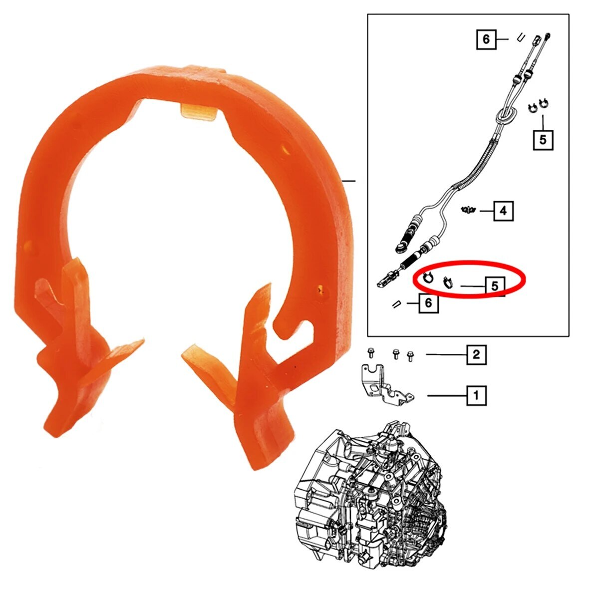 ya 1 8.5.4 4Pcs for Jeep for Wrangler JK 2007-2018 Transfer Case Gear Shift Cable Retainer Clip