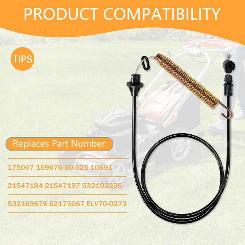 ya 14 Solid Deck Clutch Cable 45Inch Stainless Steel Rubber for Riding Mowers