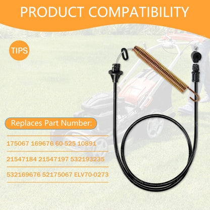 ya 14 Solid Deck Clutch Cable 45Inch Stainless Steel Rubber for Riding Mowers