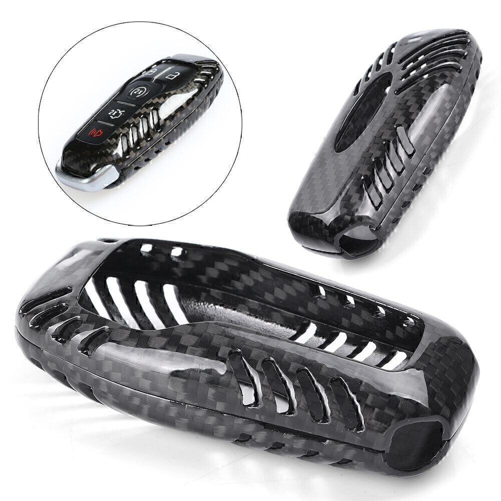 ya 5 8.7 Remote Key Fob Cover Case Fit for Ford for Mustang 2015 2016 key case Carbon Fiber Black