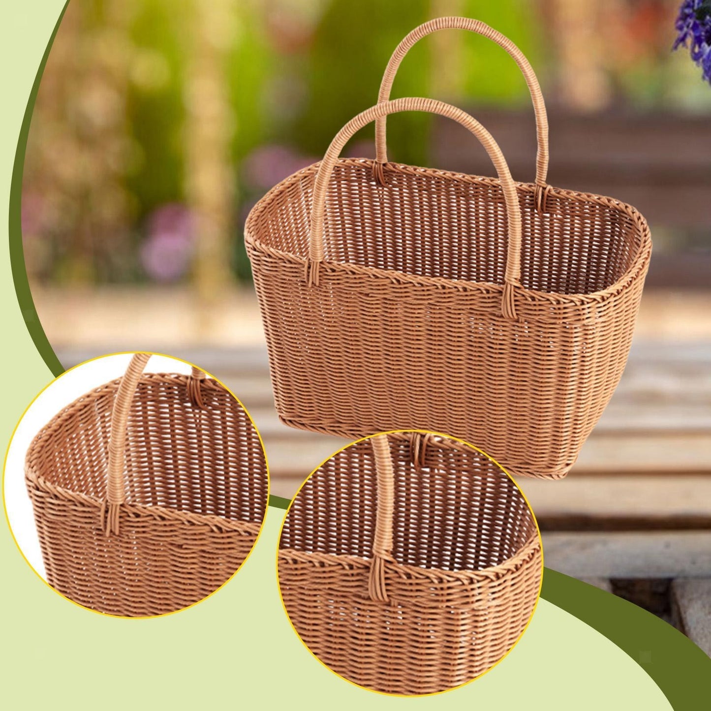 ya 14 Handwoven Basket with Handles uit Picnic Basket for We ing Party Kitchen