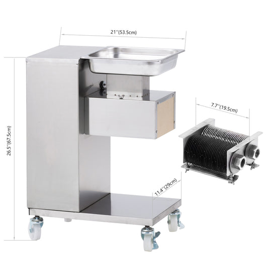 Meat Cutting Machine Meat Cutter Slicer 500KG with Two Blades 2.5-50mm 110V 220V