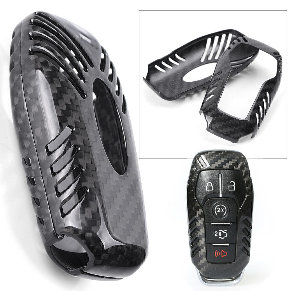 ya 5 8.7 Remote Key Fob Cover Case Fit for Ford for Mustang 2015 2016 key case Carbon Fiber Black