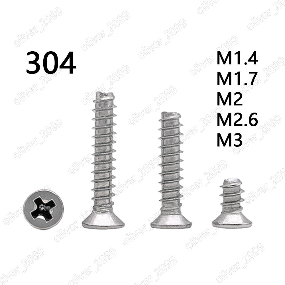304 Stainless Steel Phillips Countersunk Self Tapping Screws Flat Point Tail