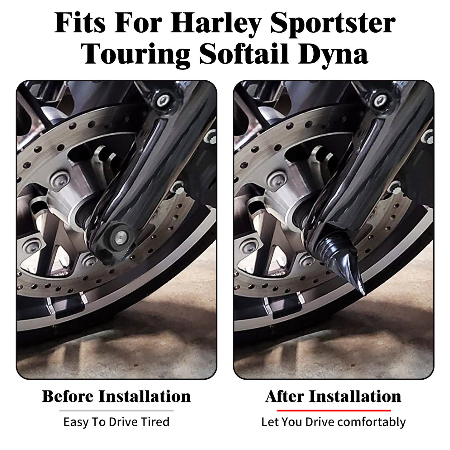 ya 5 8.7 Black Twisted Spike Front Axle Nut Covers for Harley Touring Electra Glide