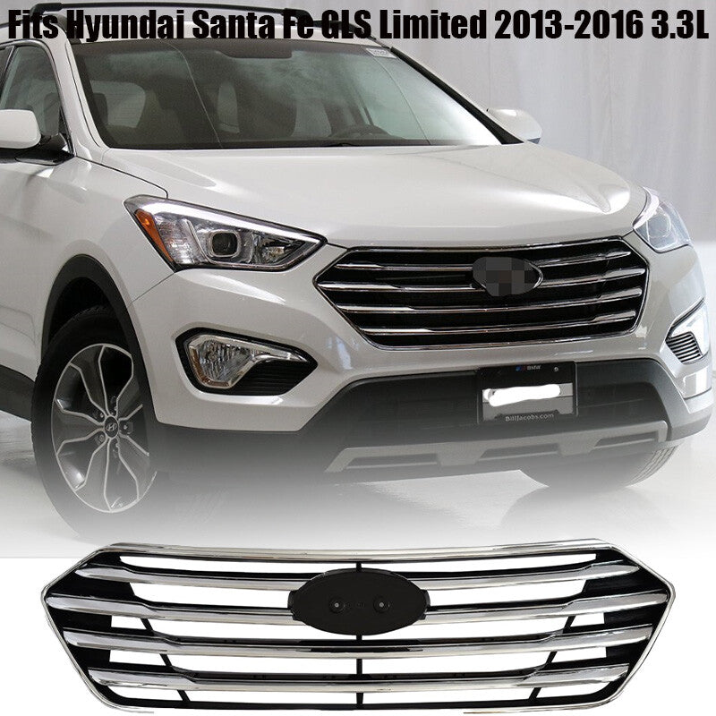 ya 11 10.28 7 for Seat Front Grille Chrome Fits for Hyundai Santa Fe GLS Limited 2013-2
