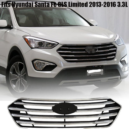 ya 11 10.28 7 for Seat Front Grille Chrome Fits for Hyundai Santa Fe GLS Limited 2013-2