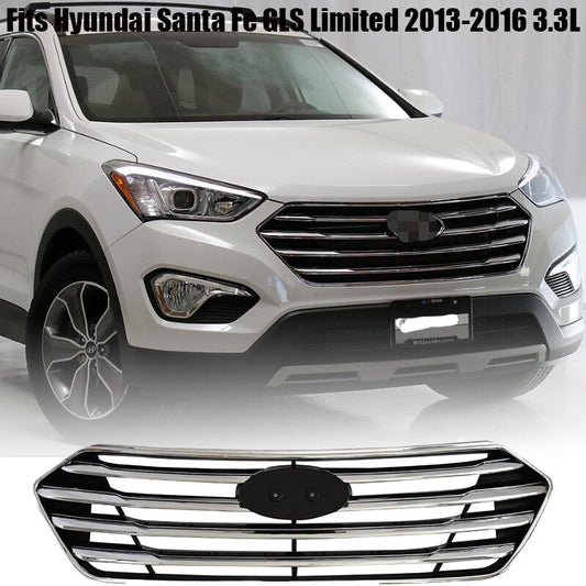 ya 11 10.28 7 for Seat Front Grille Chrome Fits for Hyundai Santa Fe GLS Limited 2013-2