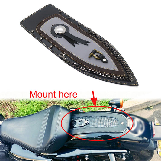 ya 2 6.27 New PU Leather Rear Plain Fender Bib Cover for Harley Sportster XL883 Solo for Seat