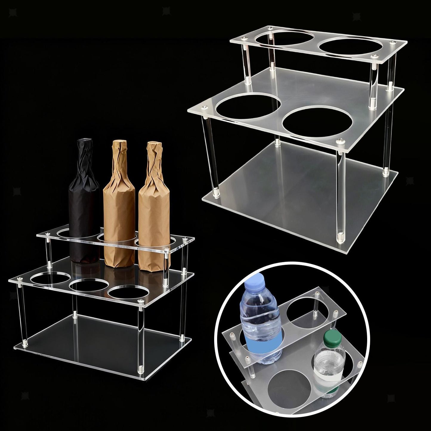 ya 25 Coffee Syrup Organizer Rack Counter Coffee Bar Liquor Bottle Display Stand