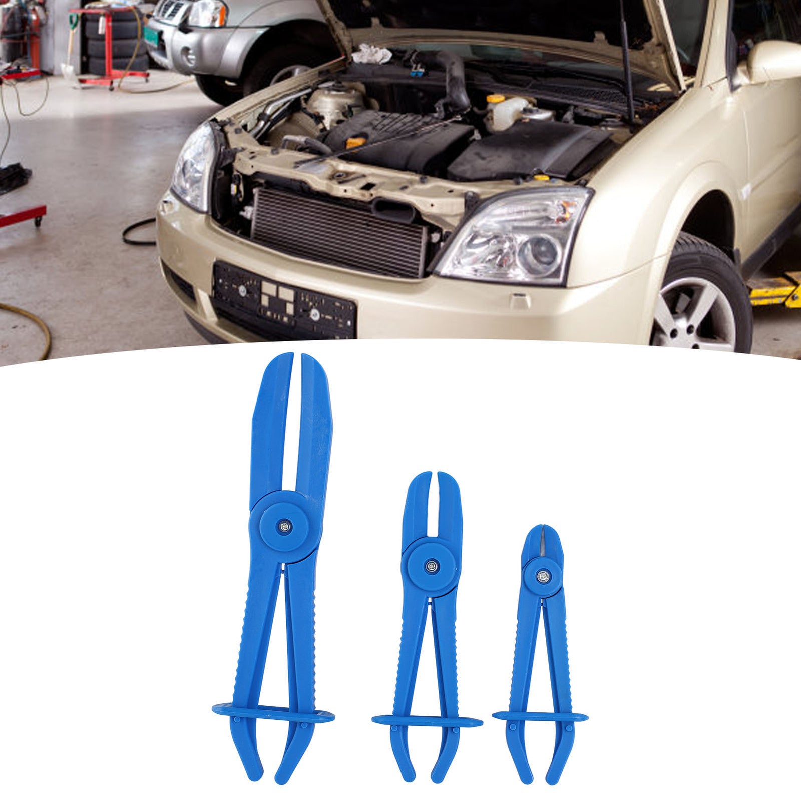 ya 25 3PCS Flexible Hose Line Pliers Insulated Nylon Brake Fuel Hose Clamp Tools