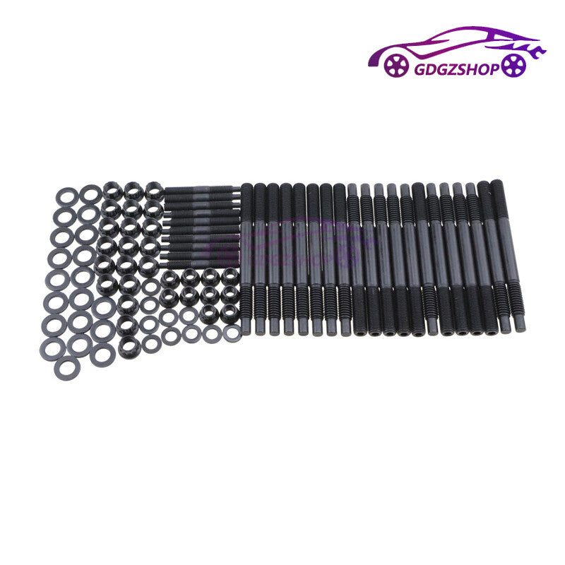 ya 27 7.2 Cylinder Head Stud Bolts Nuts Gasket Kit for 04-19 for Chevy LS1 LS3 5.3L 5.7L 6.0L
