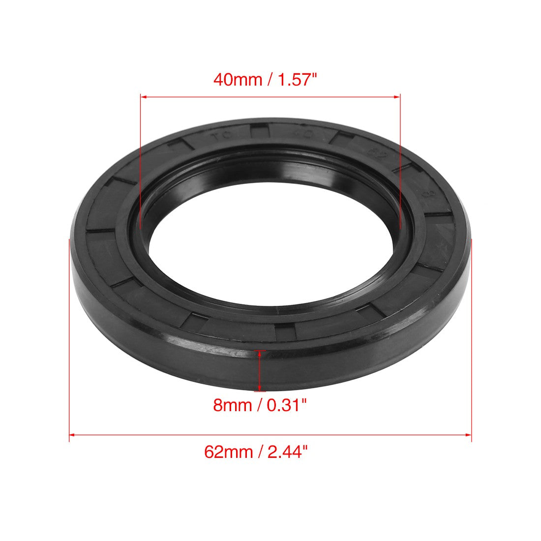 ya 5 8.7 40mm x 62mm x 8mm Black Rubber Cover Double Lip TC Oil Shaft Seal