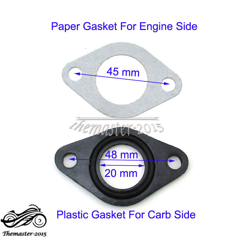 ya 4 6.17 20mm Carburetor Intake Pipe Gasket Spacer 50cc 70cc 90cc 110cc Pit Dirt Bike ATV