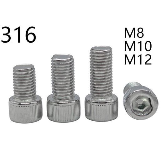 316 Stainless Steel DIN912 Hex Socket Bolts Cap Head Screws M8 M10 M12