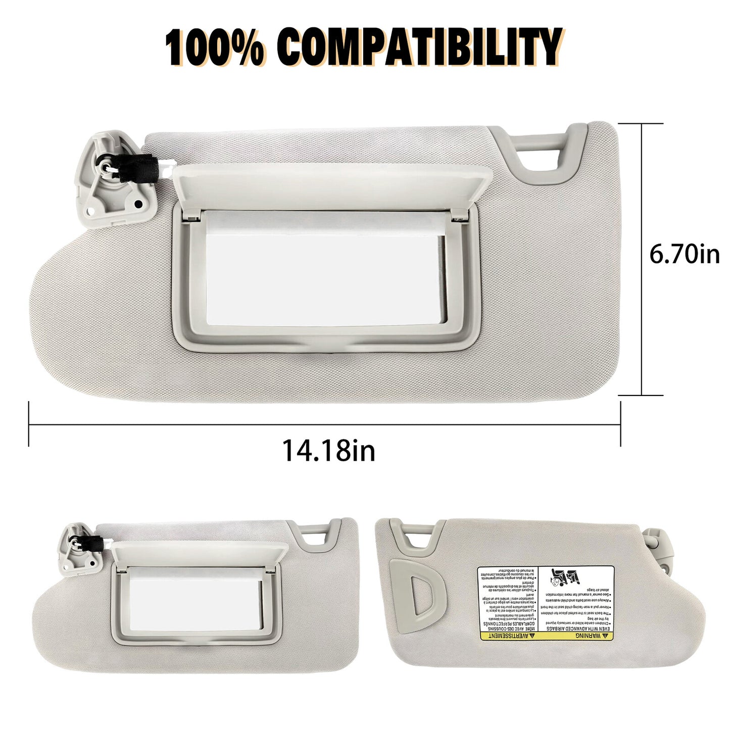 1PC Left Side Sun Visor w/ Lamp For 2016-2021 for Nissan Maxima New 964019DE0A