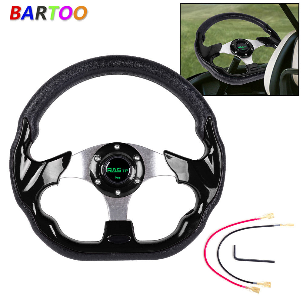 ya 5 6.16 For EZGO TXT RXV for Yamaha and Club Car Black 320mm 12.5 Cart Steering Wheel